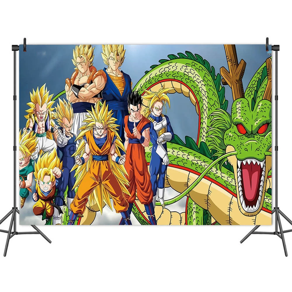 Dragon Ball Background Cloth Photography Birthday Party Background Cloth Room Decoration Accessories Background Wall Multi Size Disposable Party Tableware Aliexpress
