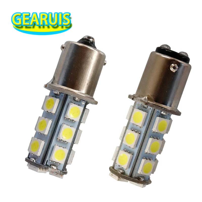 100 шт. S25 1156 led BA15S P21W 1157 bay15d 18 SMD 5050 LED P21/5W автомобильный сигнал задние светодиодные
