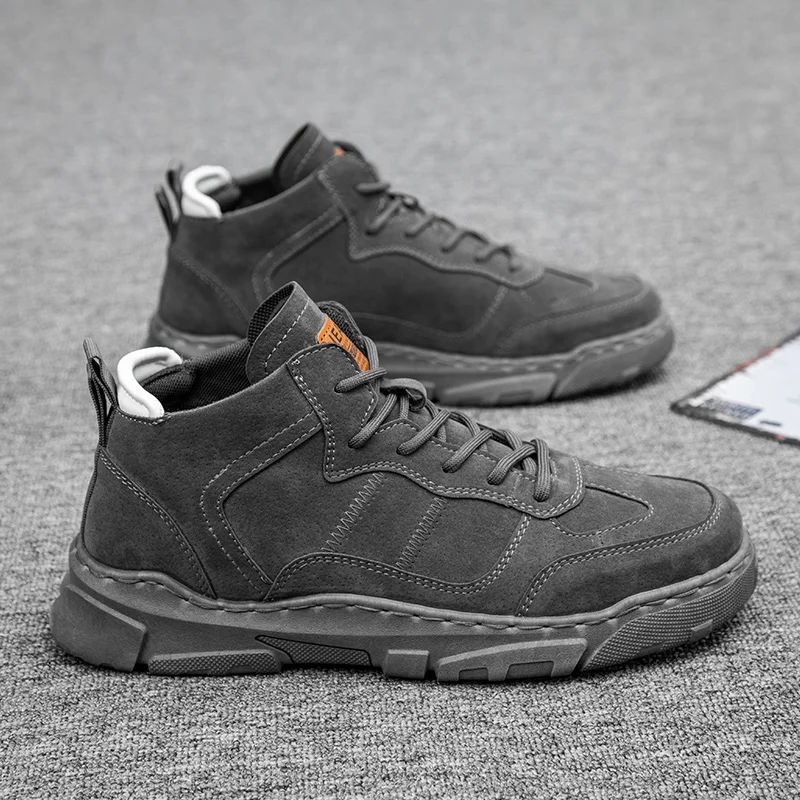 

Autumn and winter cotton shoes men's shoes Martin small leather shoes tooling shoes high-top trend shoes casual shoes