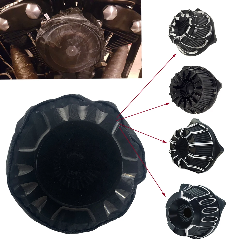 Motorcycle Black Protective Cover Air Filter Heavy Breather Rain Sock Harley Sportster Touring Dyna Softail Air Cleaner Kits air filter cleaner motocross air filter air filter motorcycle air filter cover motorcycle air filter