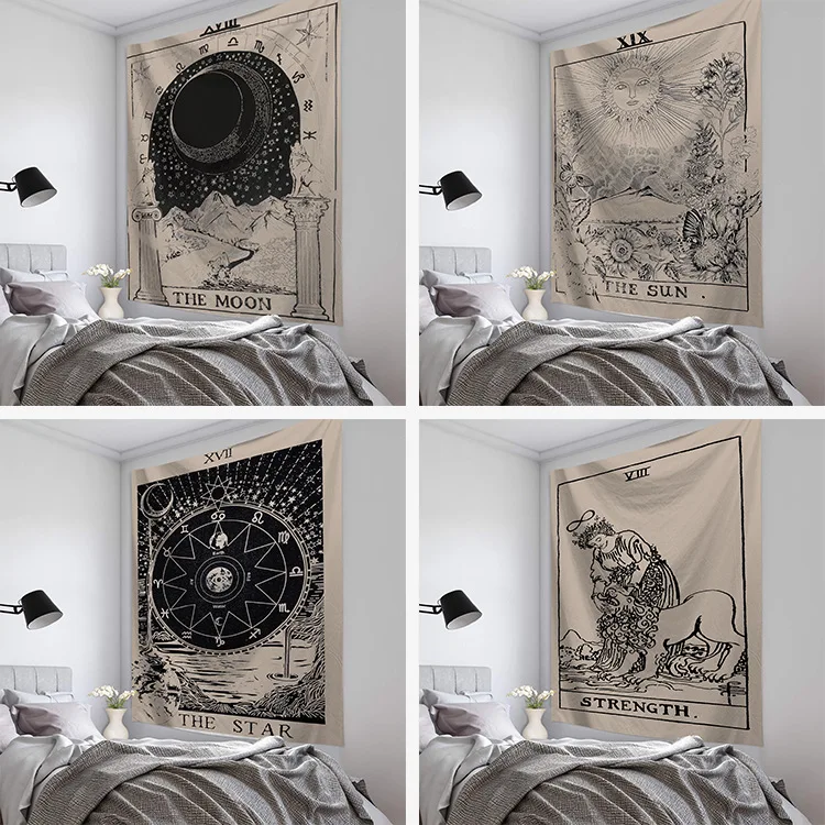 

Tarot Sun and Moon Pattern Blanket Tarot Indian Mandala Tapestry Wall Hanging Bohemia Gypsy Home Decorating Throw boho decor