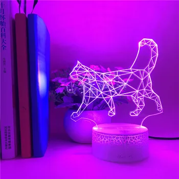 

Diamond Cat 7 Color Lamp 3D Led Night Lights for Kids Touch Table Lampe Baby Sleeping Nightlight App Ccontrol Children Gifts