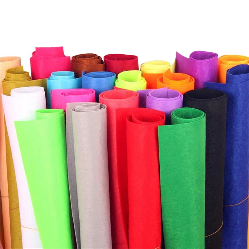 

50*40CM large 1Pc Non-woven Felt Fabric Polyester Cloth Felts DIY Kindergarten supplies for Sewing Dolls Crafts accessories 1mm