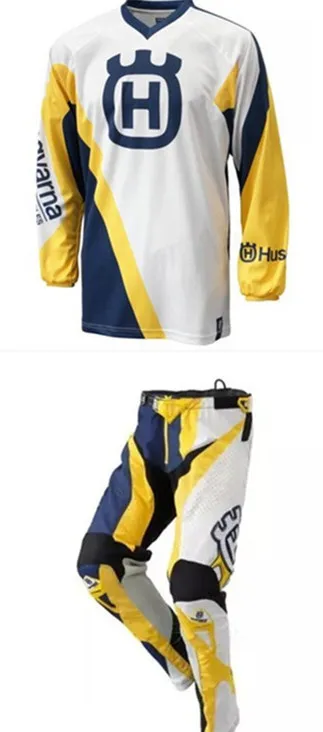 

For Husqvarna Style Men Motocross Suit Motobiker Racing Riding Jersey Pants Motorcycle MX riding combination