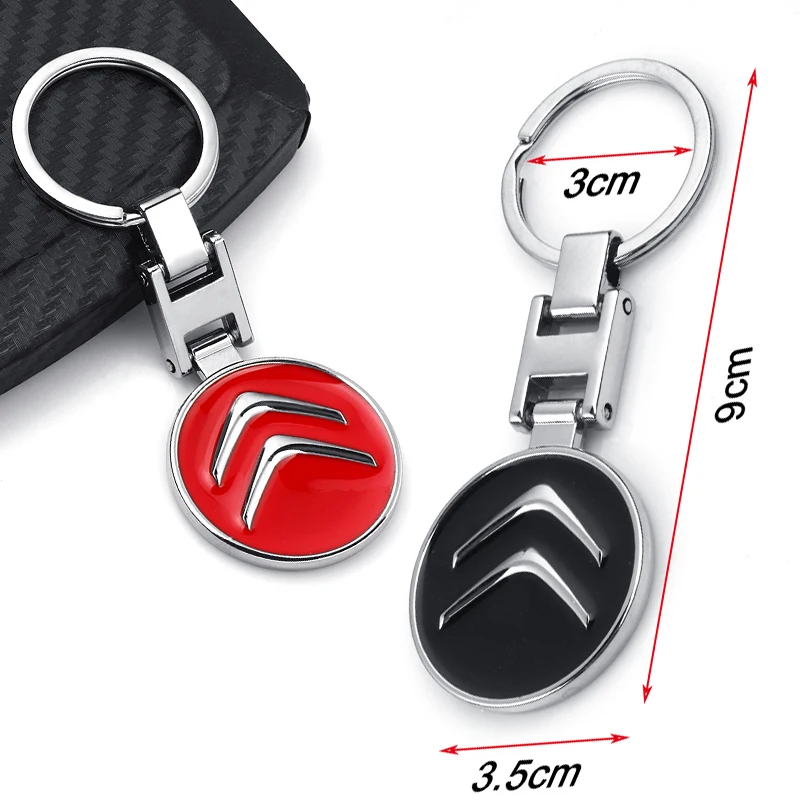 

Car-Styling 3D Metal Alloy Keychain Key Ring Auto Holder Keyring Decoration For Citroen C1 C2 C3 C4 C5 C6 C8 C4L Accessories