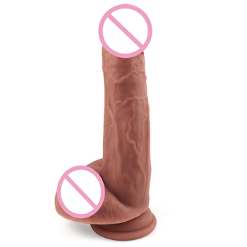 Thick Glans Dildo Realistic Stiff Cock Strap on Dildo Skin Feeling Silicone Penis Huge Big Dick Erotic Lesbian Adult Sex Product 4