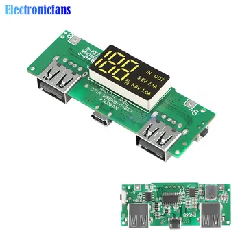 

Dual USB 5V 2.1A Micro USB Input Power Bank 18650 Battery Charging Board LED Display Overcharge Overdischarge Circuit Protection