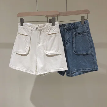 

Jeans Shorts Women Summer All-match High Waist Short Denim Shorts New 2020 Korean Style Vintage Casual Woman Office Lady
