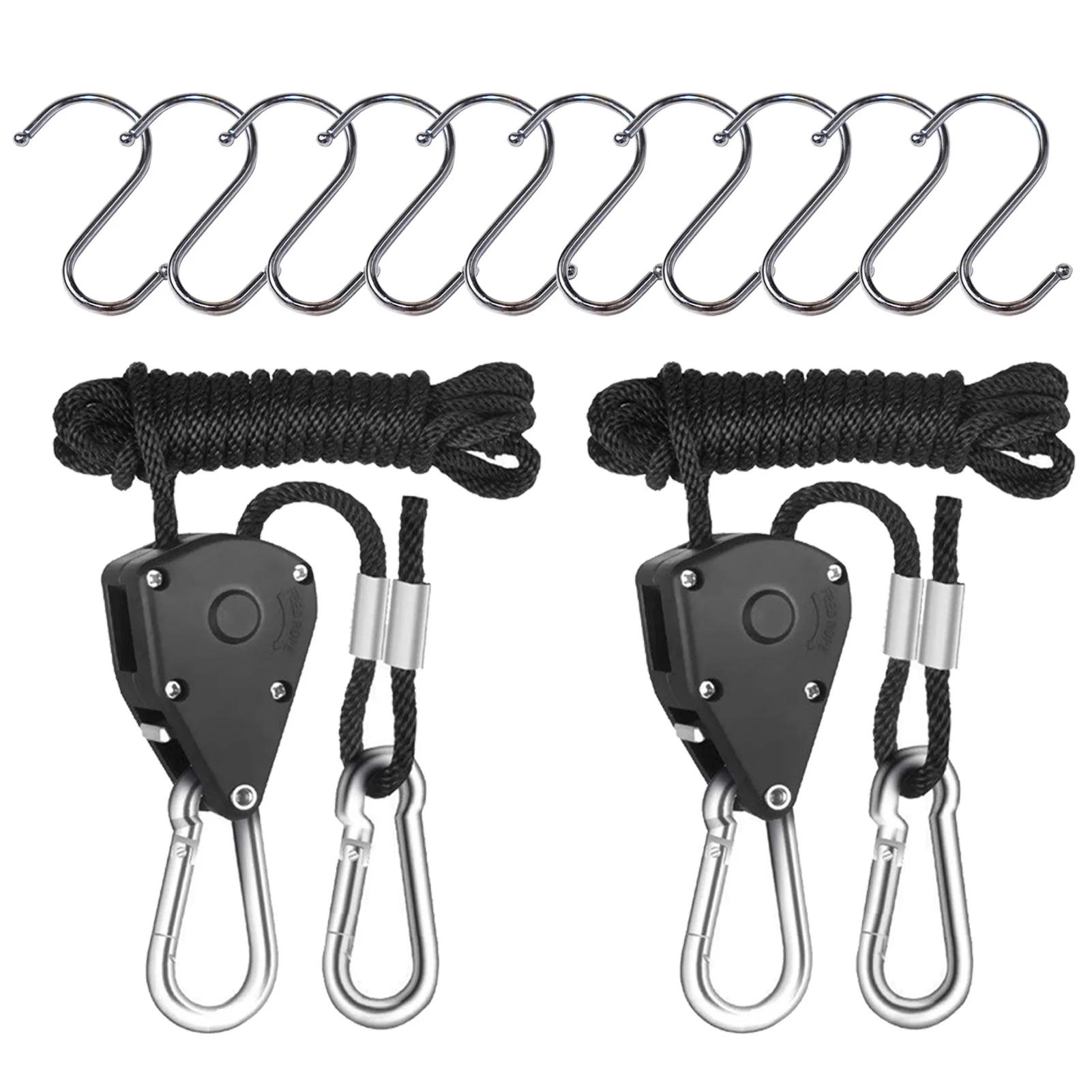 2pcs 1/8 Inch Adjustable Reinforced Hangers Hanging Ratchet Pulley Grow Duty  Rope Pulley Duty Clip Plant Grow Ropes - AliExpress