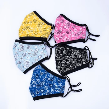 

10pcs Adult Printed Face Masks Washable Dustproof Cotton Mouth Mask Reusable Adjustable Earloop Straps Support Long-time Usage