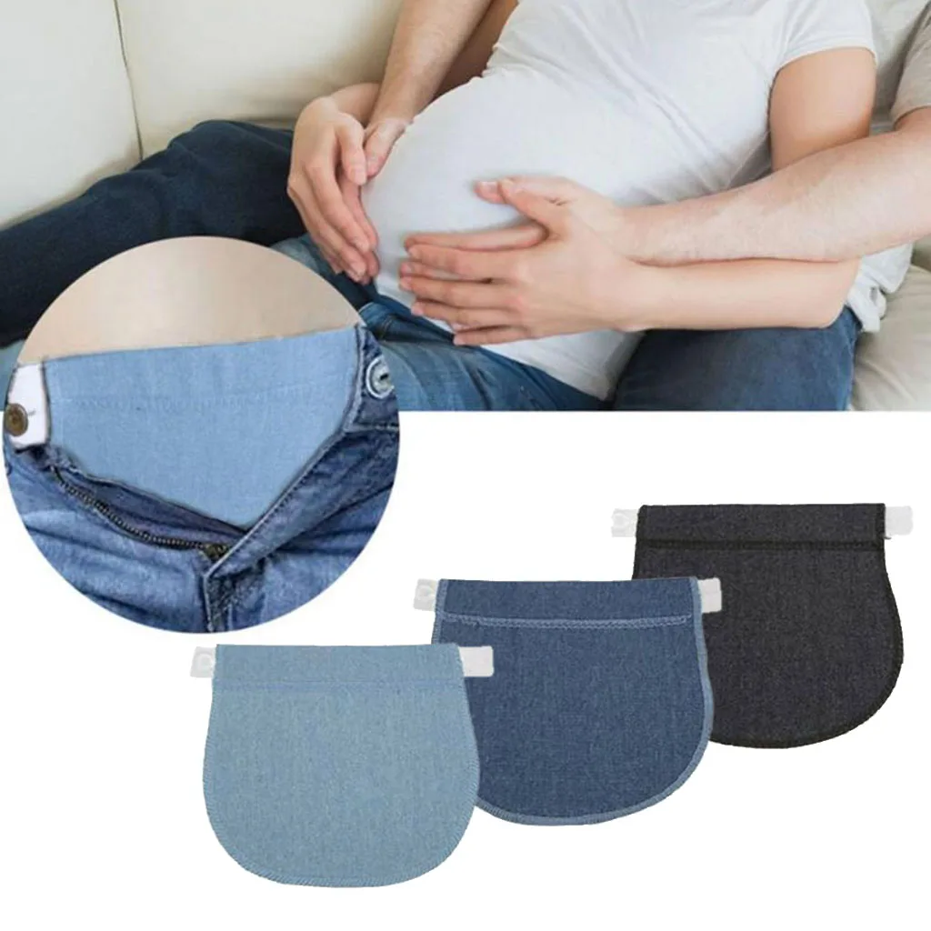 3 Colors Jeans Pants Extender for Pregnancy Waistbands Maternity Pants Extenders Straps Adjustable Pant Button Extenders 4