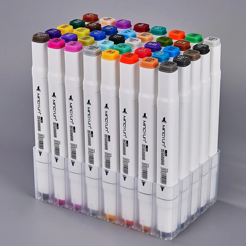 Pontas duplas marcador de arte canetas 12/48/80 cores aquarela desenho pintura canetas alcoólicas para o artista marcadores manga material escolar