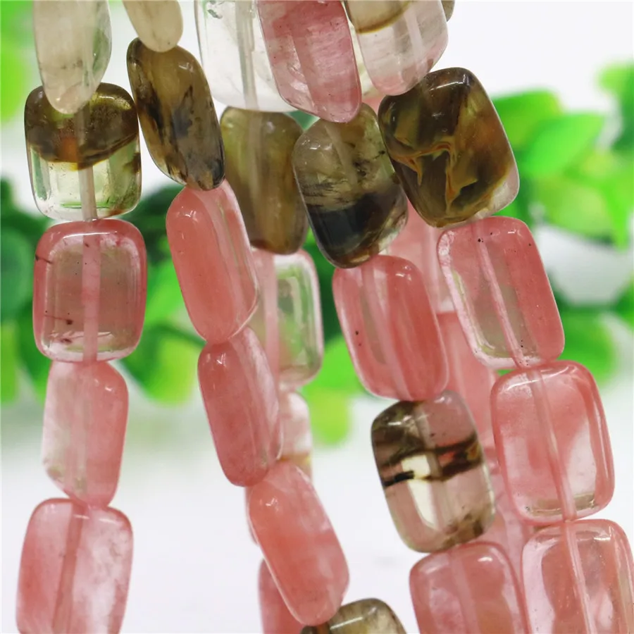 Newl Free Shipping Multicolor Watermelon Tourmaline Stone 13x18mm Rectangle Loose Beads Diy Jewelry Making 15inch B493 | Украшения и