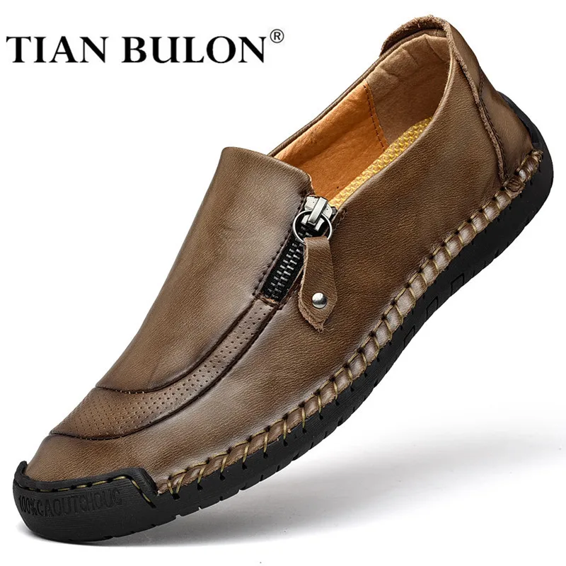 

Genuine Leather Men Casual Shoes Luxury Brand 2020 Mens Loafers Moccasins Breathable Slip on Male Driving Shoes Plus Size 38-48