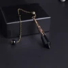 1pcs  Natural Black Stone Facet Obsidian Pendulum for Dowsing Pendant Amulet  Crystal Divination Chakra Necklace Jewelry 1