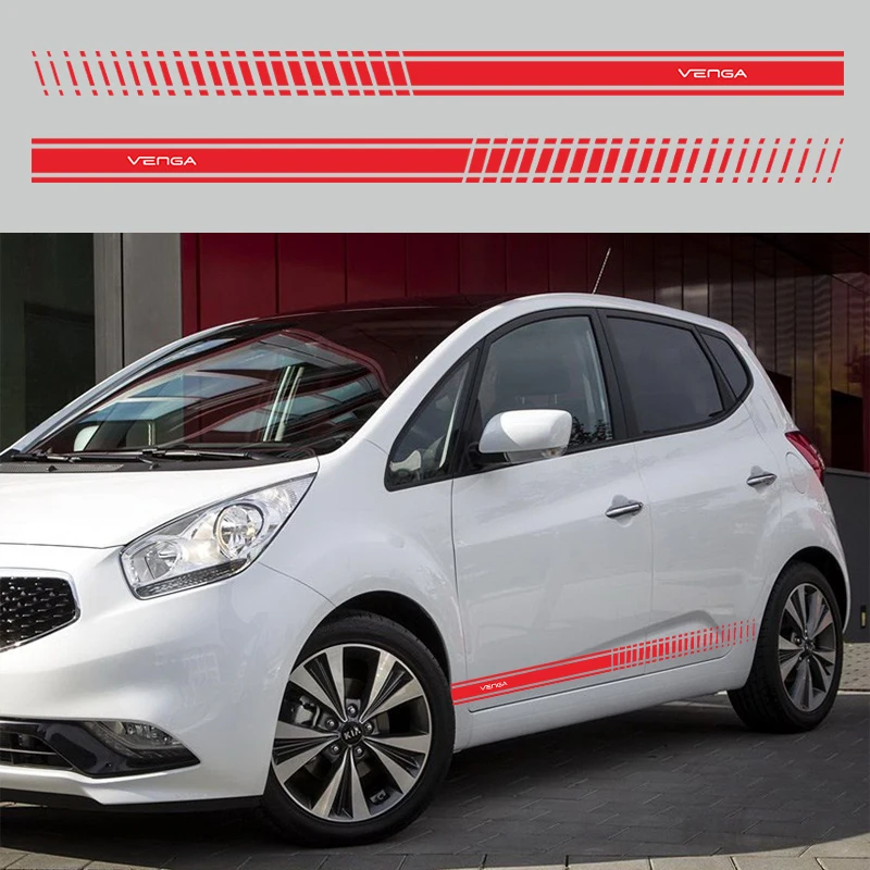 

2pcs Auto Side Body Vinyl Decals DIY Long Stripe Car Stickers Wrap Film Sticker for KIA VENGA