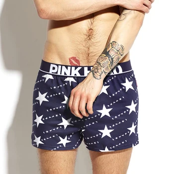 

NEW Pink Heroes Men Underwear Board shorts Fashion Printed Men Boxers Shorts 100% Cotton Men Trunk men Home Sleepwear Underpant