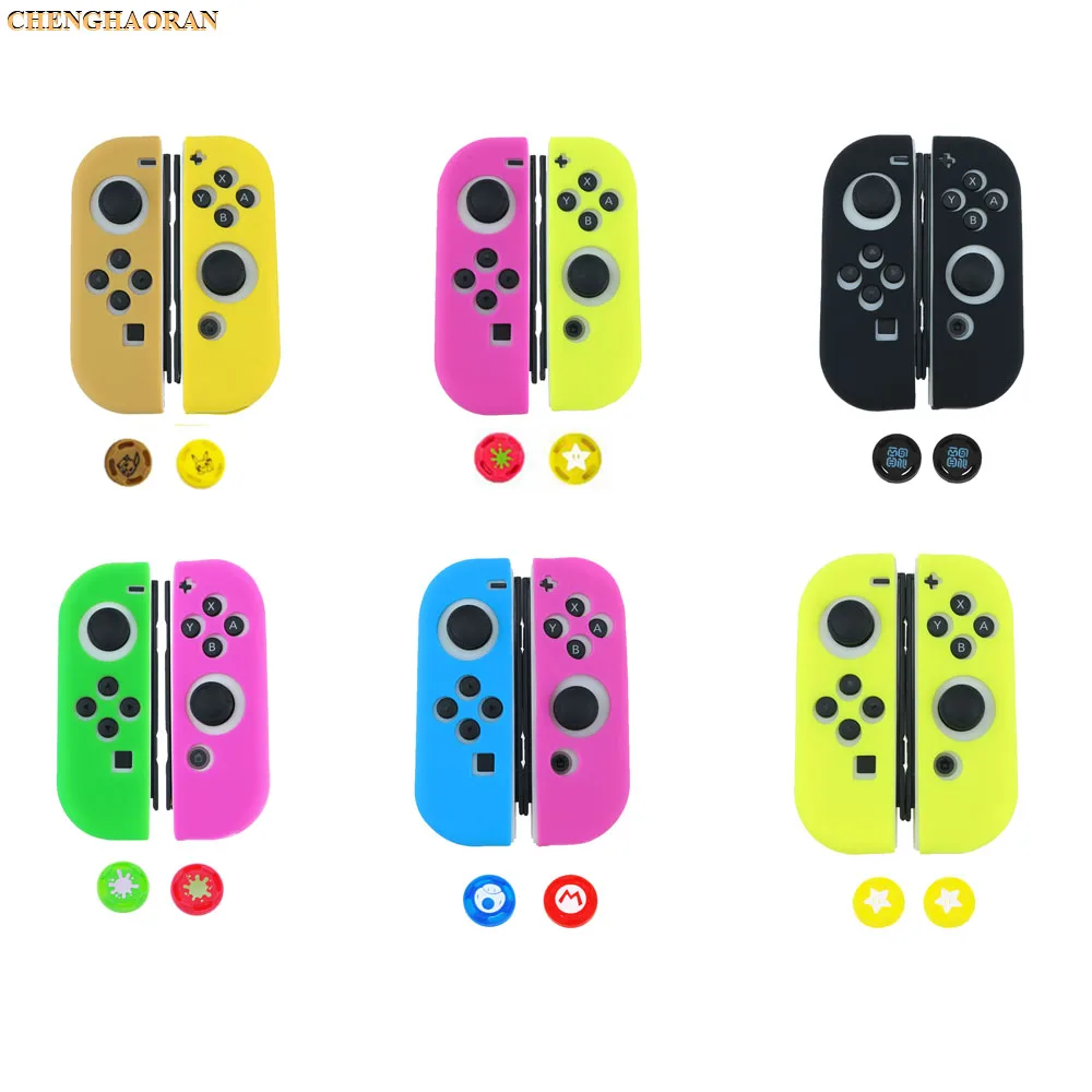 Мягкий Silione корпус защитный чехол для shand переключатель Joy Con зеленый желтый розовый левый/правый Joycon
