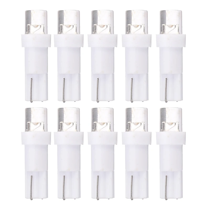 10pcs 12V T5 Car Dashboard Light 37 74 70 LED White Auto Running License Plate Side Car Interior Lights