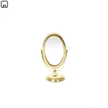 Куклы Аксессуары для ванной комнаты кукольный дом Миниатюрный винтажный глоден туалетный столик мини зеркало 1/12 масштаб