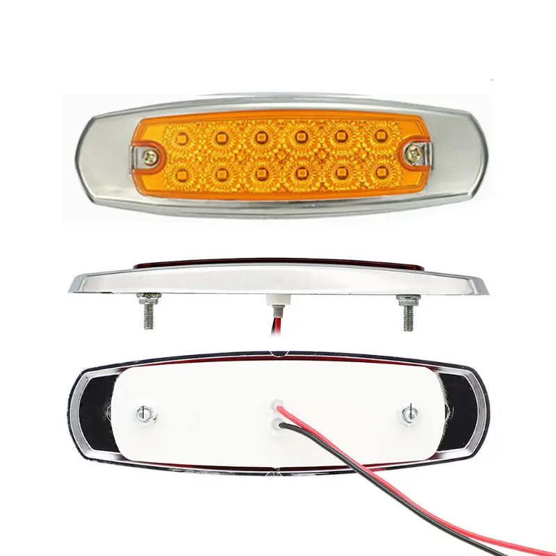 

10 x 12 LED Side Marker Amber Clearance Lights Indicator for Heavy Truck Trailer
