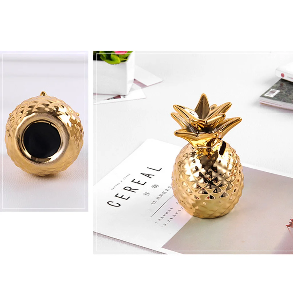 Ceramic Pineapple Piggy Bank Coin Bank Saving Money Box Kids Gift Home Office Shop Tabletop Ornament