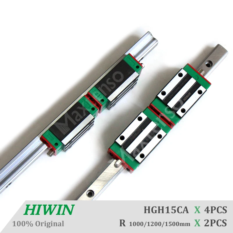 HIWIN HG15R 1000 1200 1500mm Linear Guide Rail Narrow Type HGH15CA Blocks Carriage router parts Linear Guideways CNC Parts
