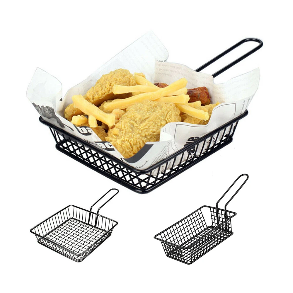 Chips Fries Serving Basket Steel Fries Potato 10.3*8.2*6cm NICE B7K7 
