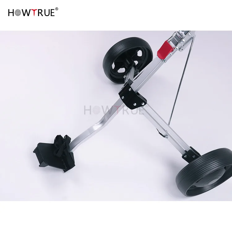 Golf Push Carts 2 Wheel Folding, Lightweight Golf Carts, Trolley with Adjustable Handle Angle, Scorecard, Foot Brake