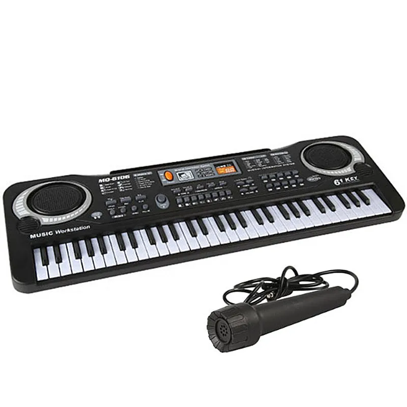 Kids 61-Key Electronic Piano with Microphone Simulation Piano Keyboard Music Piano Toy Piano Practice for Child Piano Beginner