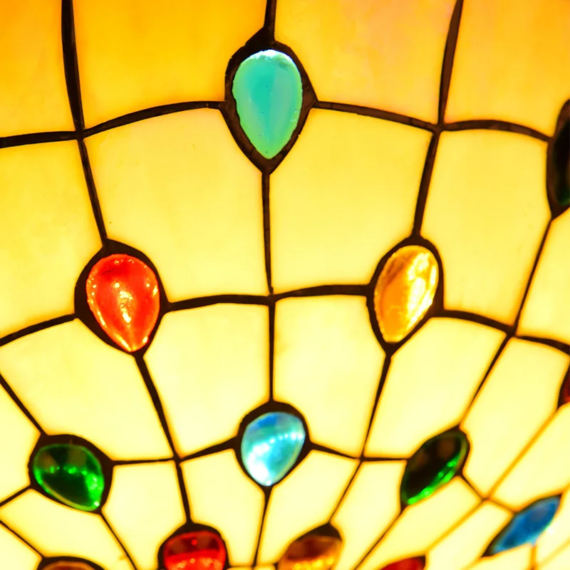 

Tiffany Mediterranean style peacock natural shell ceiling lights lustres night light led lamp floor bar home lighting