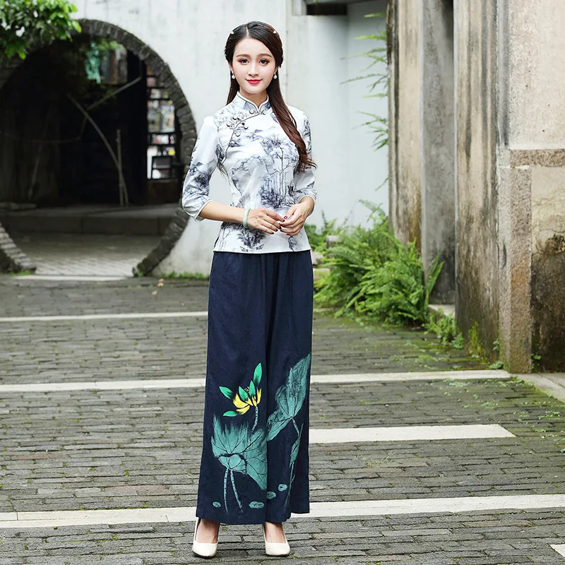 Wholesale Mens Cotton Linen Wu Shu Clothing Traditional Chinese Retro  Embroidery Hanfu Long Sleeve Shirt Long Pant Kung Fu Tai Chi Suit From  malibabacom