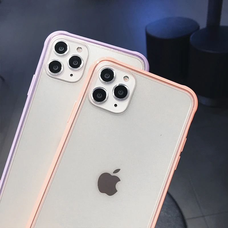 Чехол для телефона с матовыми краями ярких цветов для iphone 11, чехол s для iphone X XS XR 11Pro Max 6 6S 7 8 Plus, задняя крышка