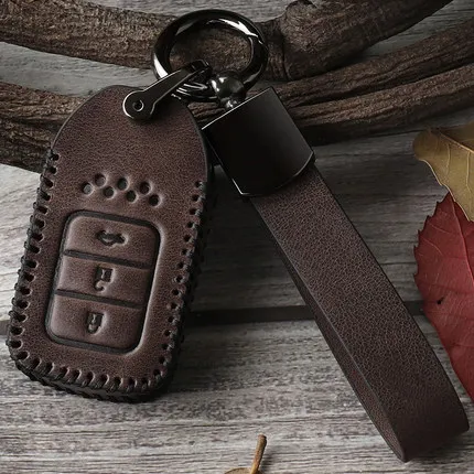 Чехол для ключей из натуральной кожи для Honda CRV пилотное соглашение Civic Fit Freed keyless entring автомобильный Стайлинг Защита ваших автомобильных ключей - Название цвета: A