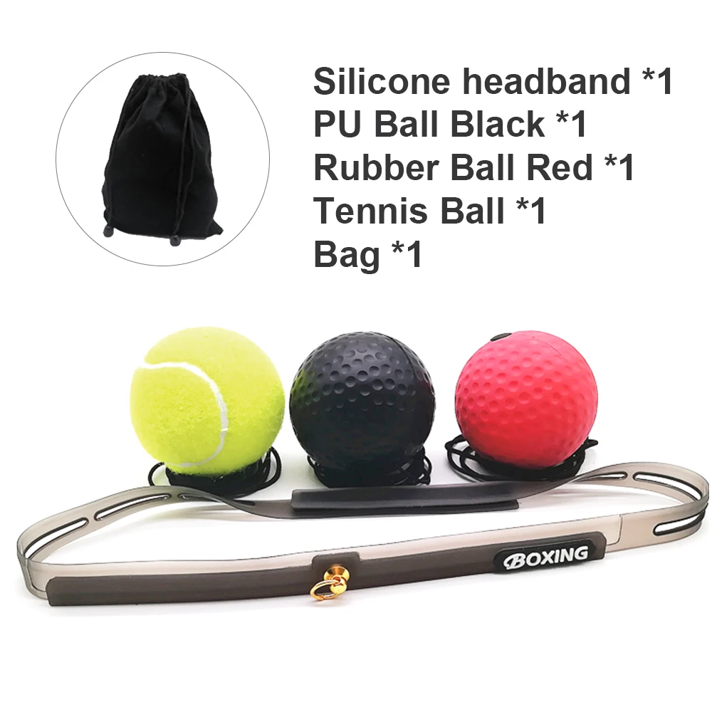 Silicone-Three Balls Тренировочный мяч для улучшения скорости бокса, повязка на голову, муай-тай, пробивные мячи, оборудование для тренажерного зала - Цвет: Silicone-Three Balls
