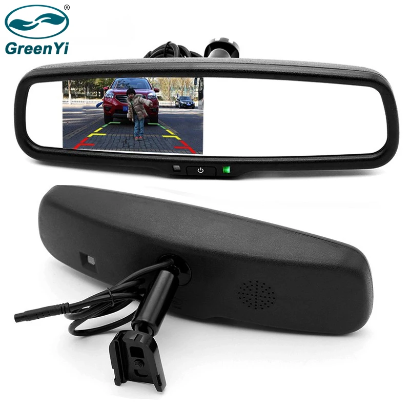 GreenYi 4 3 &quotHD 800*480 автомобиль Зеркало заднего вида монитор 2CH видео Вход для
