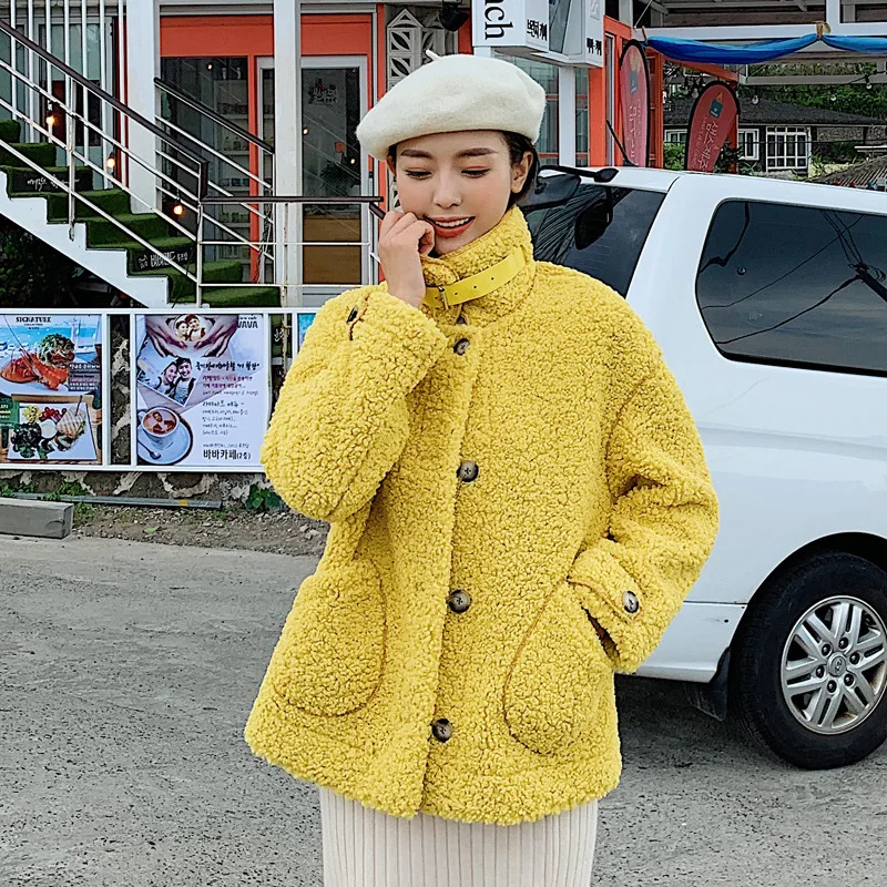 

Photo Shoot Autumn And Winter New Style ke li rong Lambs Wool Thick Fur Sheep Shearing Woolen Jacket Women's