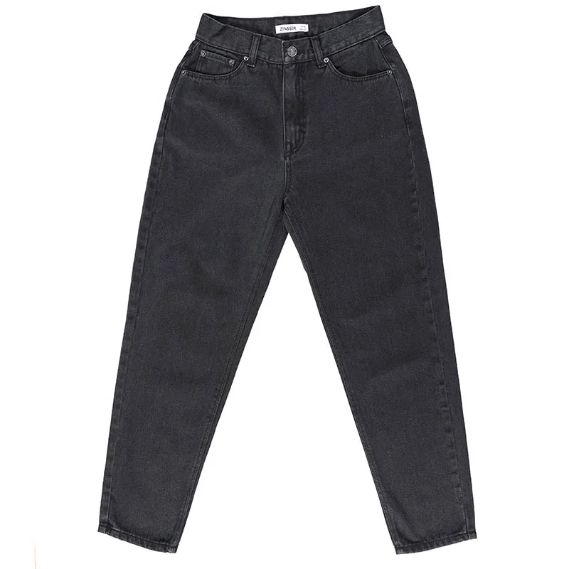 Осенне-зимние женские джинсовые брюки с высокой талией, удобные женские джинсы из хлопка - Цвет: Black