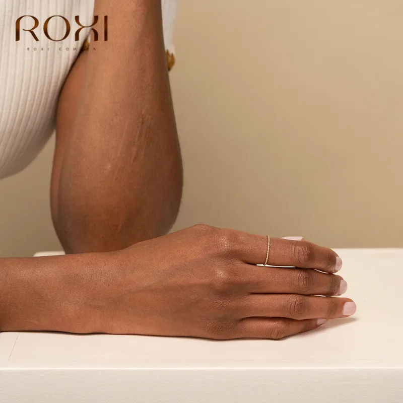 ROXI, серебряные бусины 925 пробы, штабелируемые кольца, кольца на указательный палец для женщин, ювелирные изделия, очаровательные обручальные кольца, штабелируемые обручальные кольца