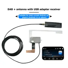 DAB002 DAB+ Antenna with USB Adapter Receiver for Android Car Stereo Player SMA DAB Receiver Box Auto Radio Aerial Antenna Cable