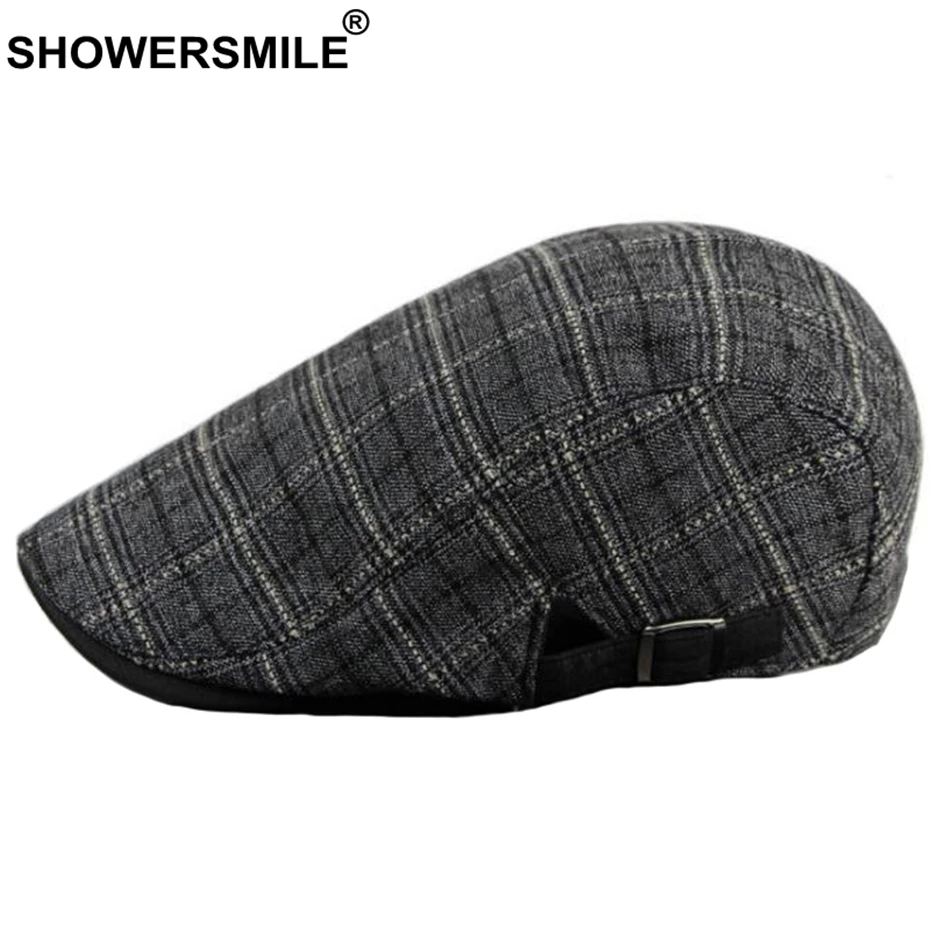 Shower Smile классические береты для мужчин клетчатая хлопковая Регулируемая плоская