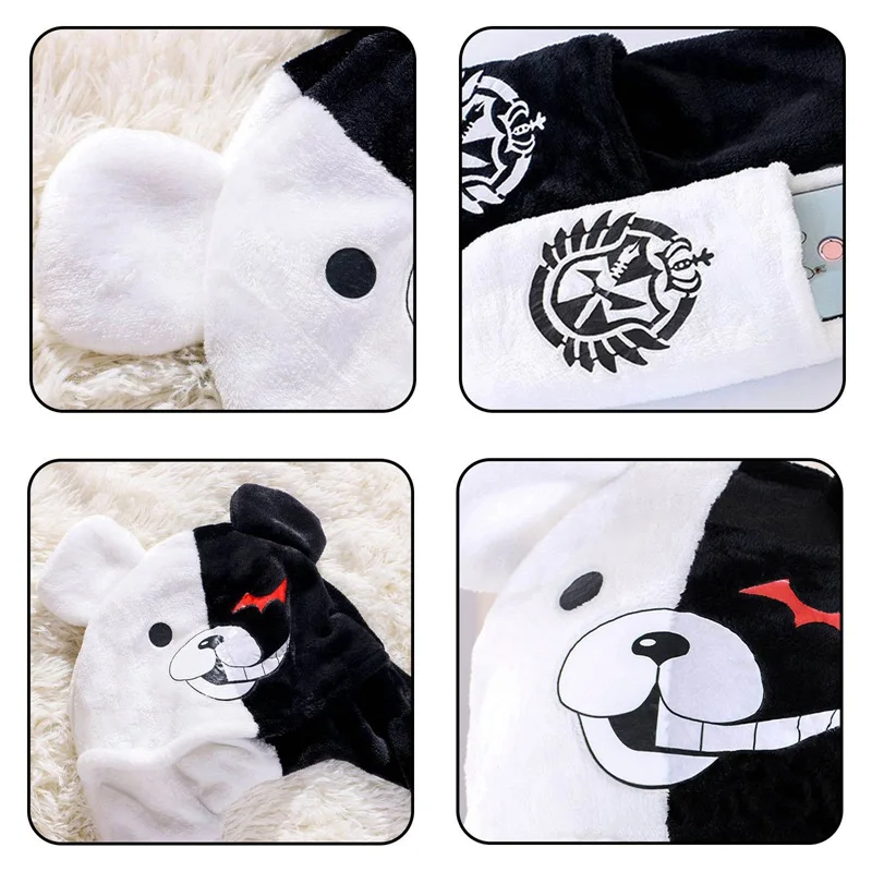 2022 Rabbit In Beanie Hat Anime Danganronpa Monokuma Plush Rabbit Hats Gloves Scarf Earmuffs Cap for Women / Baby / Girl