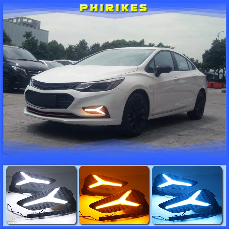 

Дневные ходовые огни, противотуманные фары для Chevrolet Cruze 2016 2017 2018, 2 шт., 12 В, дневной сигнал для Chevy