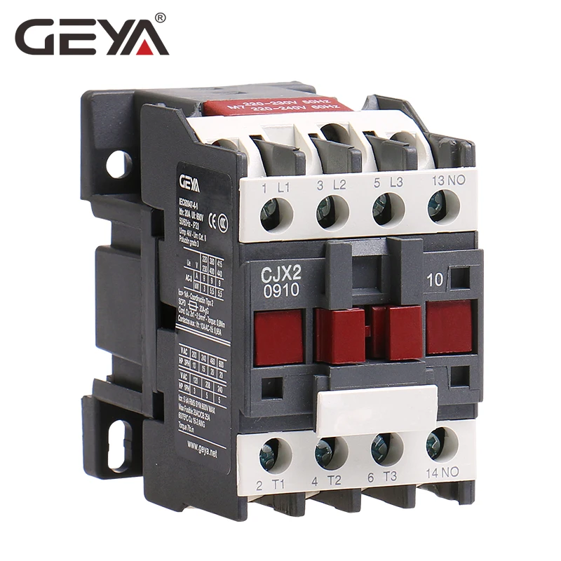 

GEYA CJX2-0910 Din Rail Magnetic Contactor 220V or 380VAC Contactor 3Phase LC1D-09 Electric Contactor Telemecanique