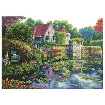 

England castle patterns Counted Cross Stitch 11CT 14CT 18CT DIY Cross Stitch Kits Embroidery Needlework Sets home decor