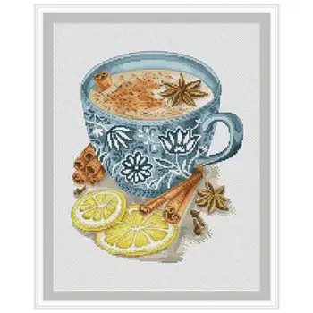 

Coffee cup patterns Counted Cross Stitch 11CT 14CT 18CT DIY wholesale Chinese Cross Stitch Kits Embroidery Needlework Sets