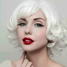 Aiva волосы термостойкие белые кружевные передние парики Косплей Синтетический боб парик короткие белые Мэрилин Монро парики для женщин