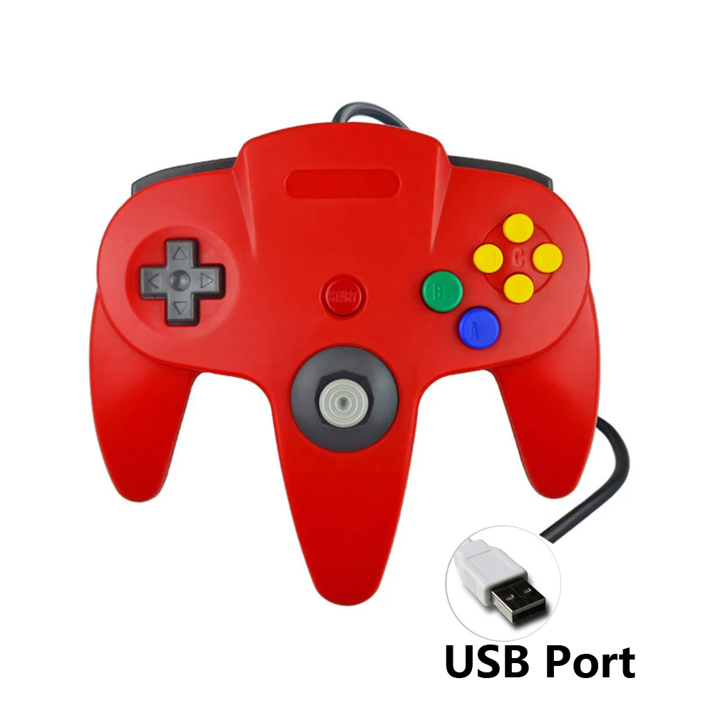 Джойстик, геймпад для пульта ДУ N64, контроллер для ПК, компьютера для Gamecube, игровые аксессуары, джойстик, проводной контроллер - Цвет: USB Red