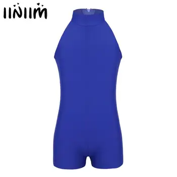 

Kids Girls Leotard Costumes for Dance Class Sleeveless Zippered Back Ballet Dance Gymnastics Leotard Jumpsuit Unitard Dancewear