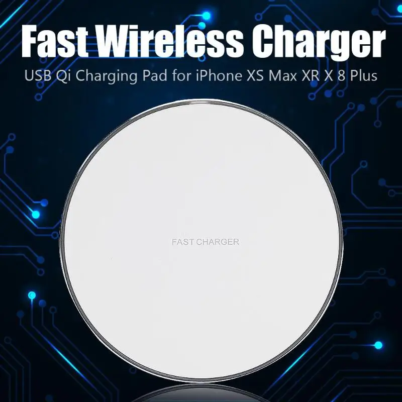 10 Вт Быстрое беспроводное зарядное устройство USB Qi зарядное устройство для iPhone XS Max XR X 8 Plus для samsung S9/S9 Plus/S8 Plus/Note 9/Note 8/Note 5